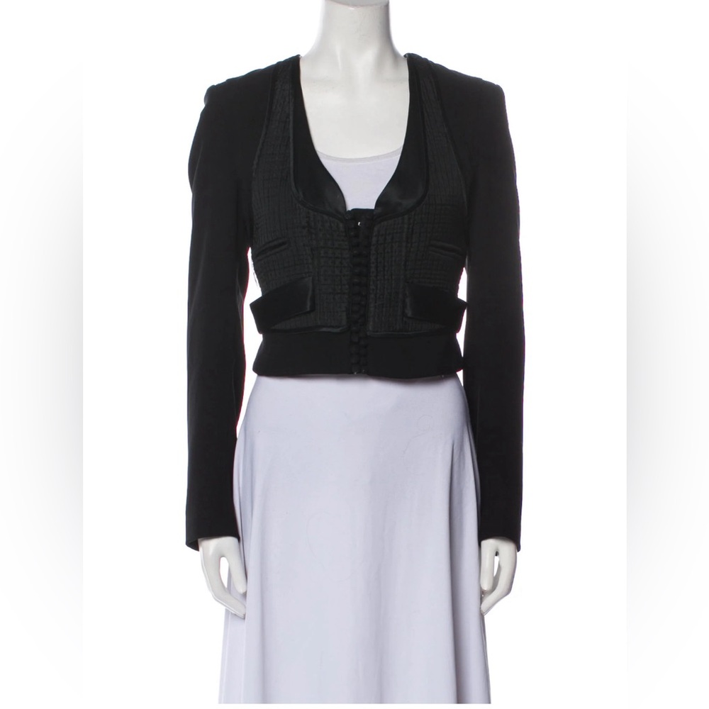 Altuzarra Women Black Evening Jacket Hook And Eye Closure Long Sleeve Size 40‎ M